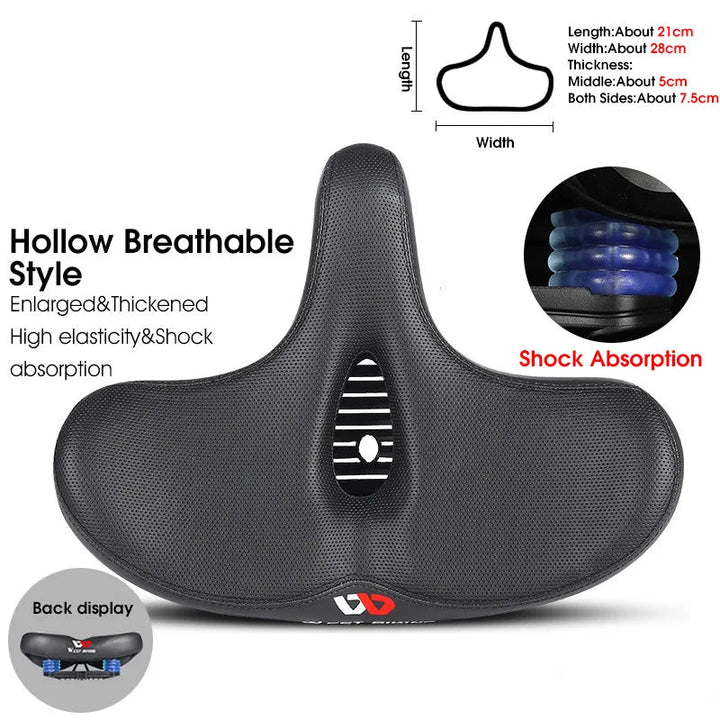 BowLift | Wide Ergonomic Bike Saddle – Comfortable Saddle with Shock Absorption for City and Mountain Bikes