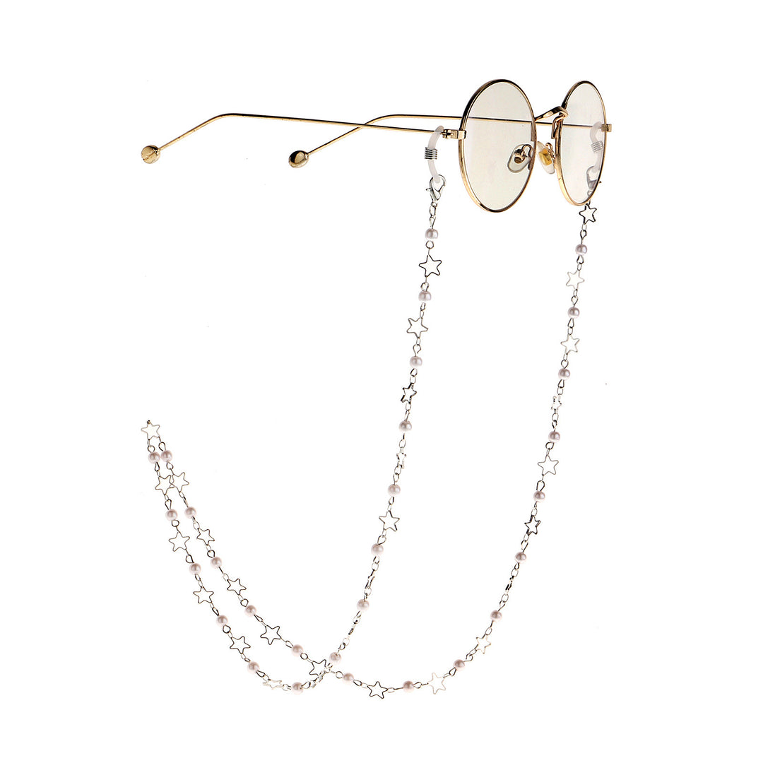 Pearl and Metal Eyewear Holder Chain Bowlift