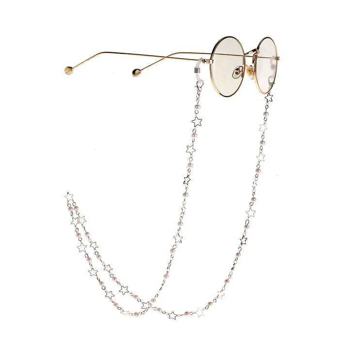 Pearl and Metal Eyewear Holder Chain Bowlift