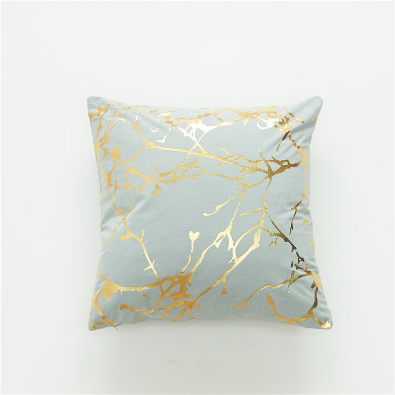 Decorative Cushion with Gold Foil Design