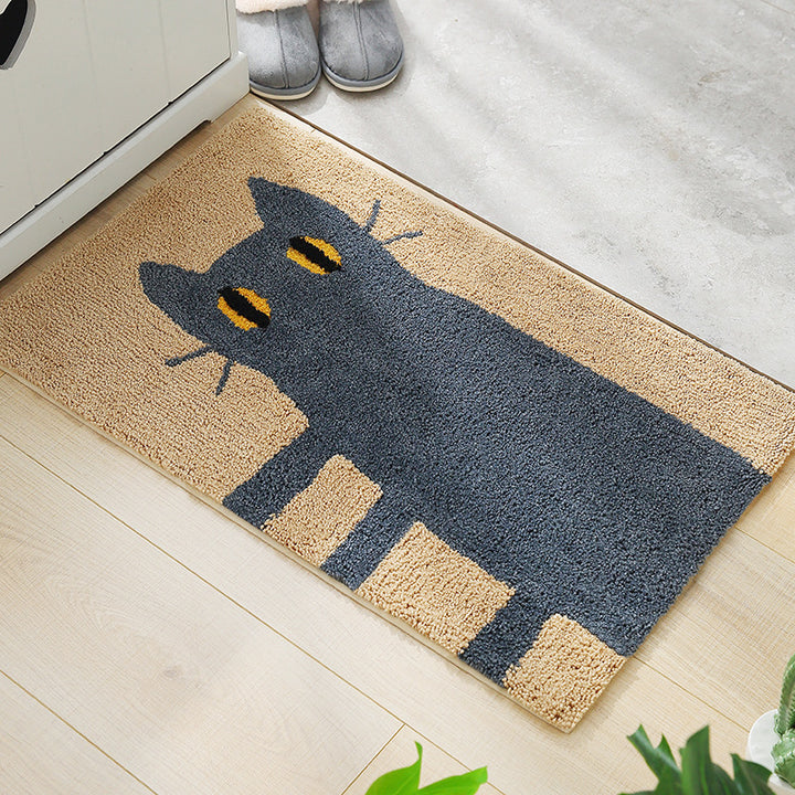 Cat-Themed Soft Absorbent Door Mat for Home
