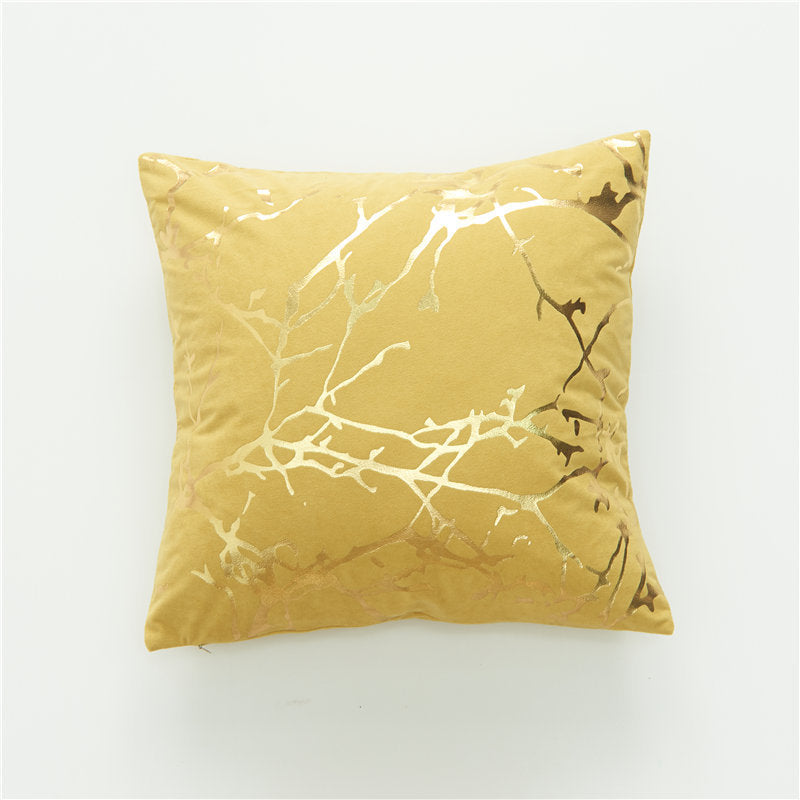 Decorative Cushion with Gold Foil Design