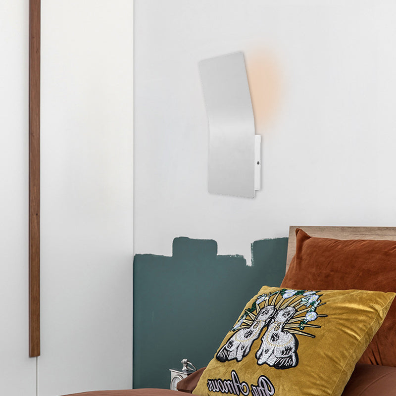 BowLift | Metallic Bend Rectangular Wall Sconce Light Simple Style 2-Light White Surface Wall Lamp