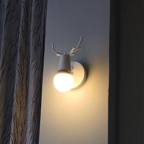 BowLift | Black/White Antler Design Wall Light Nordic Stylish 1 Bulb Metal Wall Mounted Lamp for the Bedroom