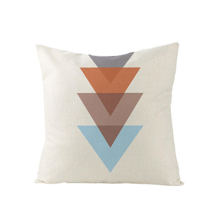 Modern Mid-Century Triangle Pattern Linen Cushion Cover with Concealed Zip