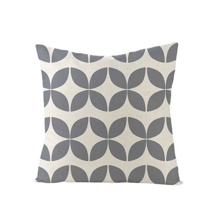 Modern Mid-Century Triangle Pattern Linen Cushion Cover with Concealed Zip
