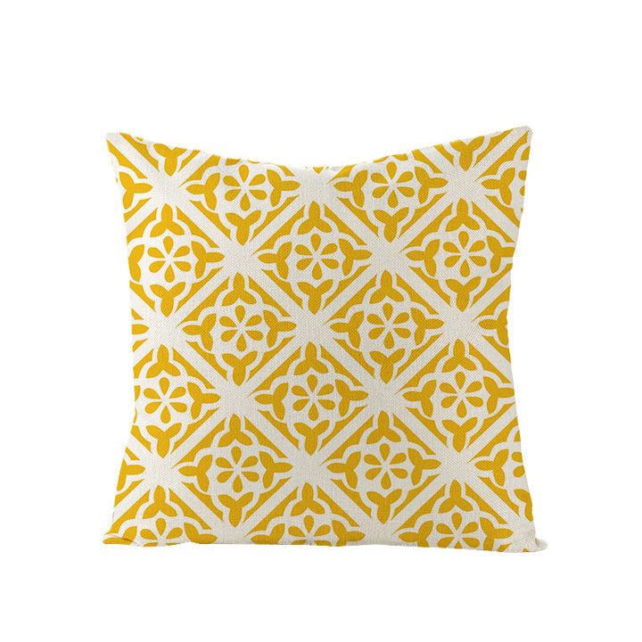 Modern Mid-Century Triangle Pattern Linen Cushion Cover with Concealed Zip
