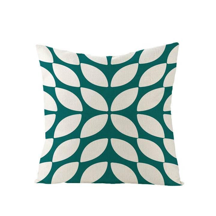 Modern Mid-Century Triangle Pattern Linen Cushion Cover with Concealed Zip