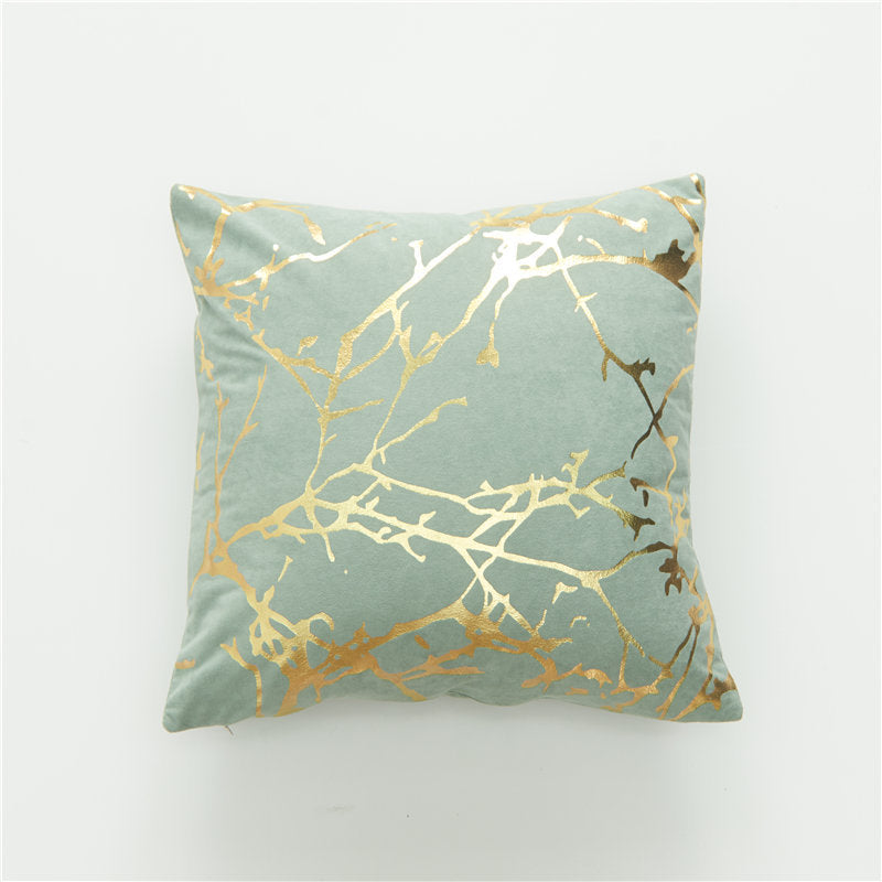 Decorative Cushion with Gold Foil Design