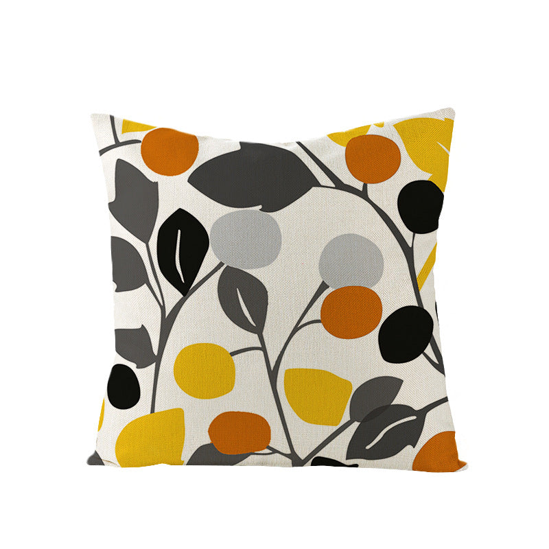 Modern Mid-Century Triangle Pattern Linen Cushion Cover with Concealed Zip