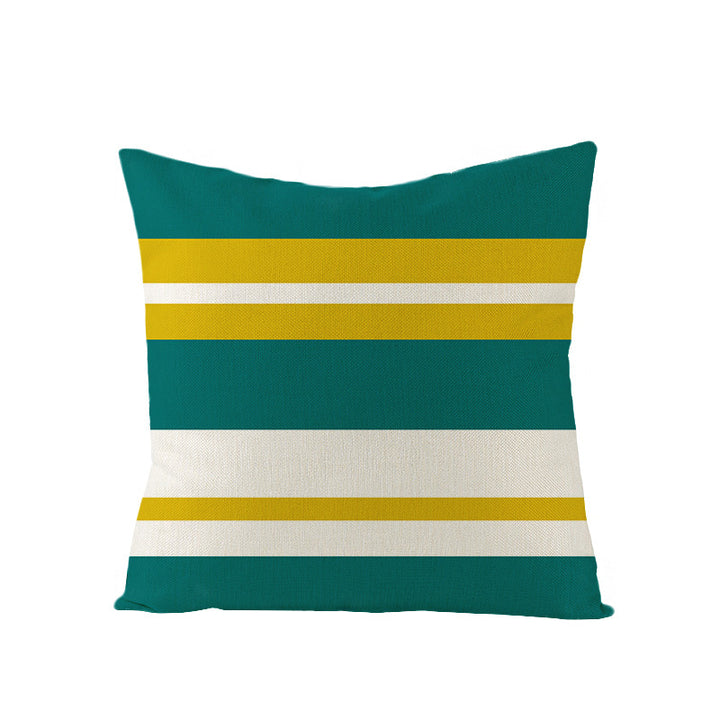 Modern Mid-Century Triangle Pattern Linen Cushion Cover with Concealed Zip