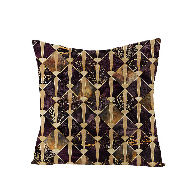 Modern Mid-Century Triangle Pattern Linen Cushion Cover with Concealed Zip
