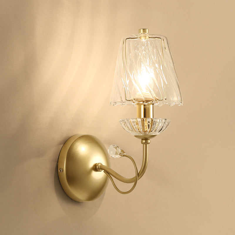 BowLift | Cone large space wall light fixture modern glass 1 head gold wall-mounted lamp