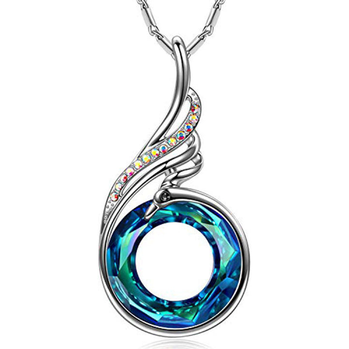 Spiral Swirl Crystal Pendant Necklace Bowlift