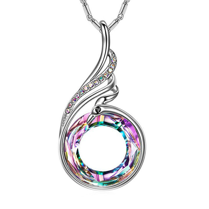 Spiral Swirl Crystal Pendant Necklace Bowlift