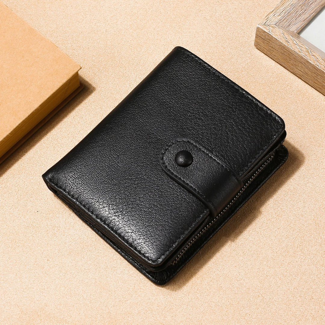 Premium Textured Leather Zipper Wallet