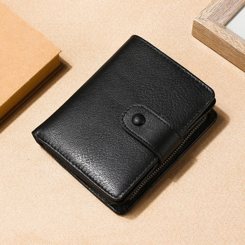 Premium Textured Leather Zipper Wallet