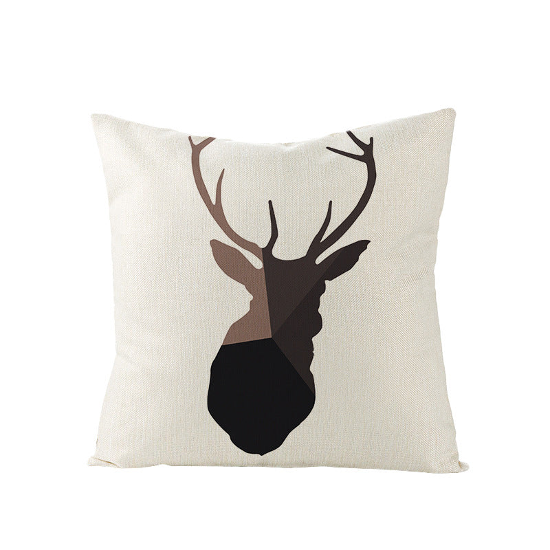 Modern Mid-Century Triangle Pattern Linen Cushion Cover with Concealed Zip