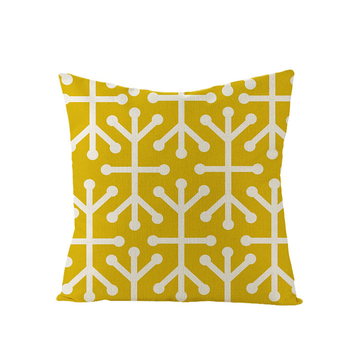 Modern Mid-Century Triangle Pattern Linen Cushion Cover with Concealed Zip