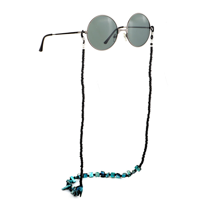 Beaded Eyewear Holder with Natural Shell Accents Bowlift