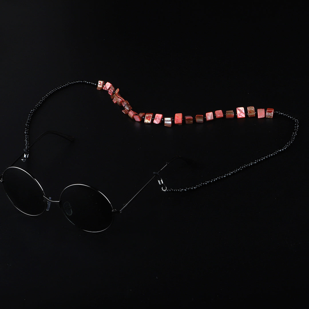 Beaded Eyewear Holder with Natural Shell Accents Bowlift