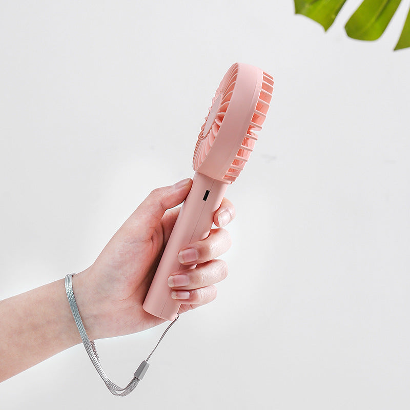 Unisex nan compact portable hand fan with rechargeable battery and USB charging port quiet operation self-standing Bowlift
