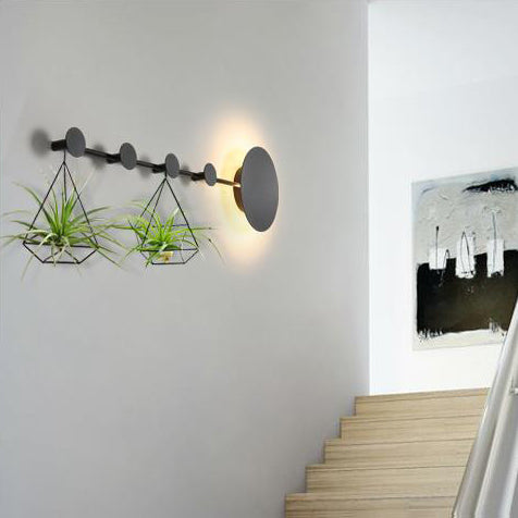 BowLift | 27.5"/39" Width Black/White Round LED Wall Lamp Simplicity LED Acrylic Wall Light in Warm/White Light with Hangers