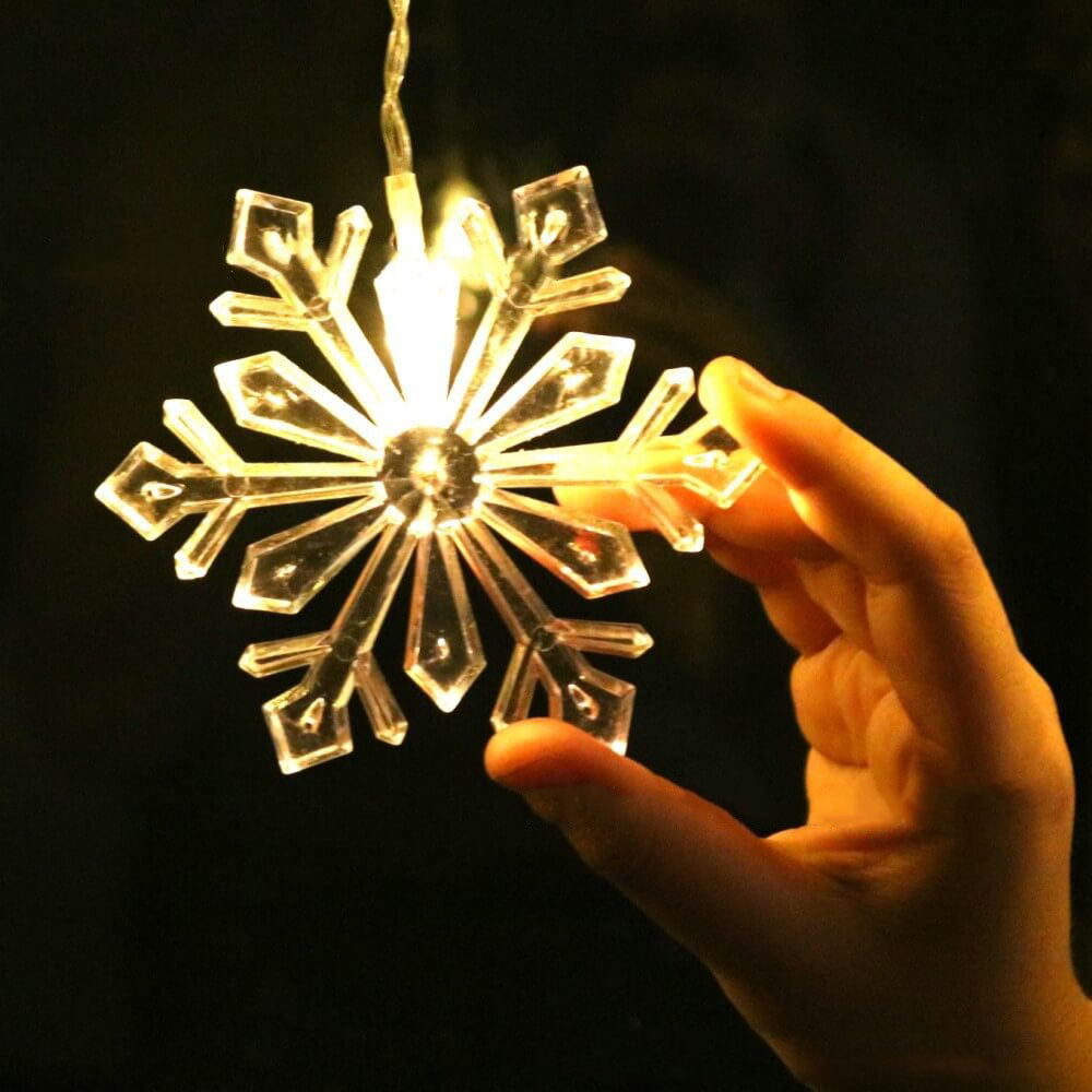 BowLift | Snowflake Remote Control Ice Strip Light Blinking LED Decorative String Lights