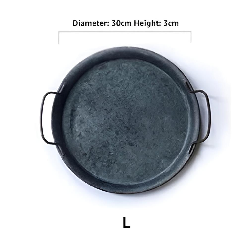 BowLift | Retro Round Metal Dinner Serving Trays