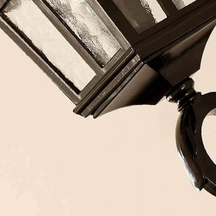 European Retro Glass Aluminum Lantern Outdoor Waterproof 1-Light Wall Sconce Lamp | Bowlift