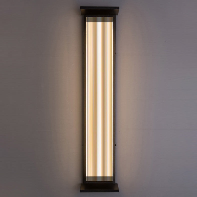 Modern Minimalist Waterproof Rectangular Stainless Steel Acrylic LED Wall Sconce Lamp For Outdoor Patio | Bowlift
