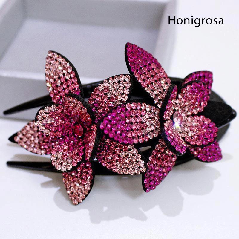 BowLift | Rhinestone Double Flower Hair Clip