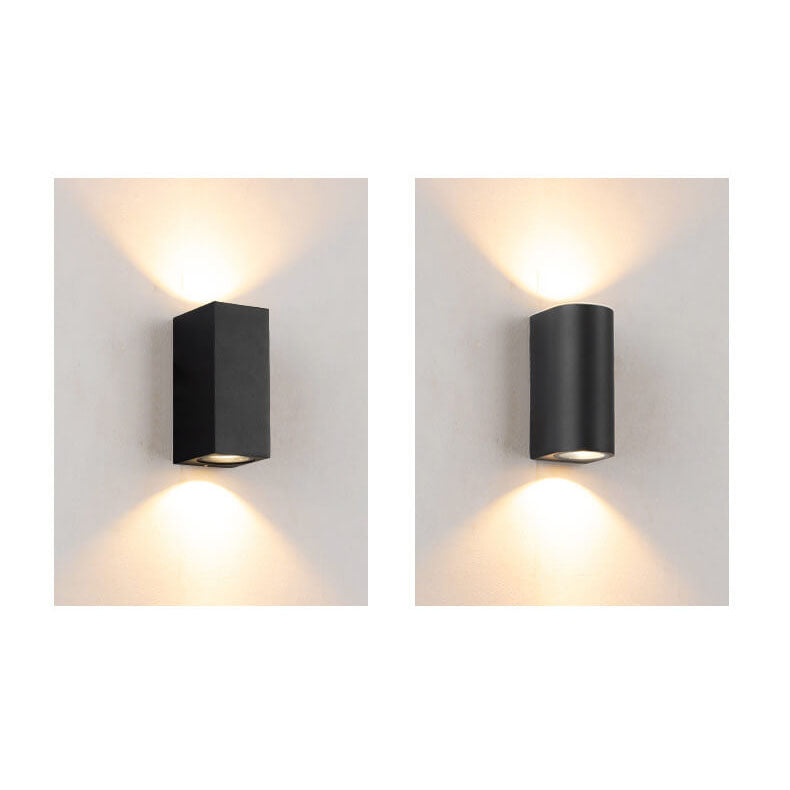 Modern Simple Outdoor Waterproof Aluminum Glass Cylinder 2-Light Wall Sconce Lamp | Bowlift