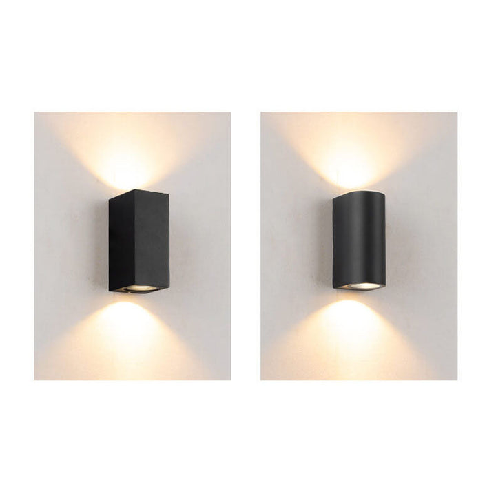 Modern Simple Outdoor Waterproof Aluminum Glass Cylinder 2-Light Wall Sconce Lamp | Bowlift