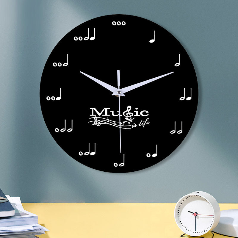 BowLift | Music notes wall decoration quiet round clock