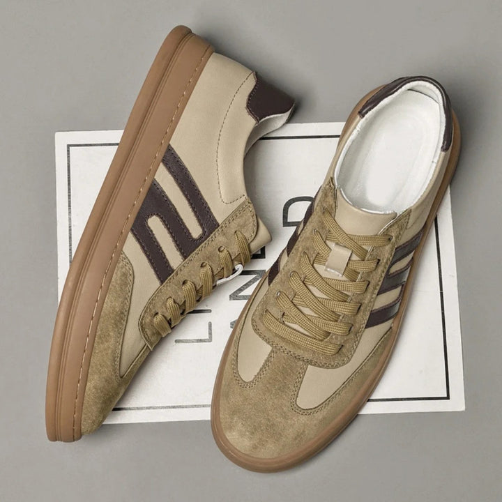 Leather and Suede Low-Top Sneakers