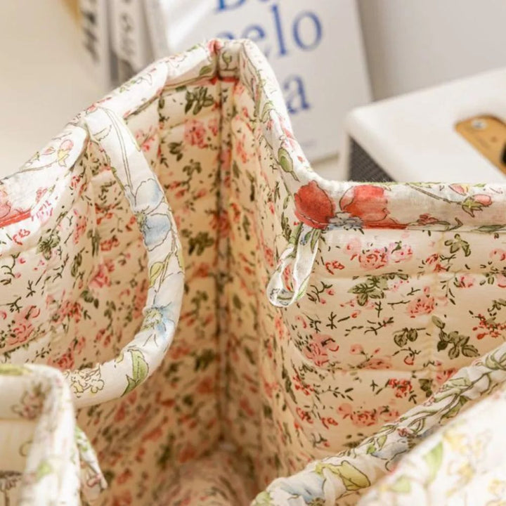 BowLift | Floral Canvas Storage Basket for Home Organization
