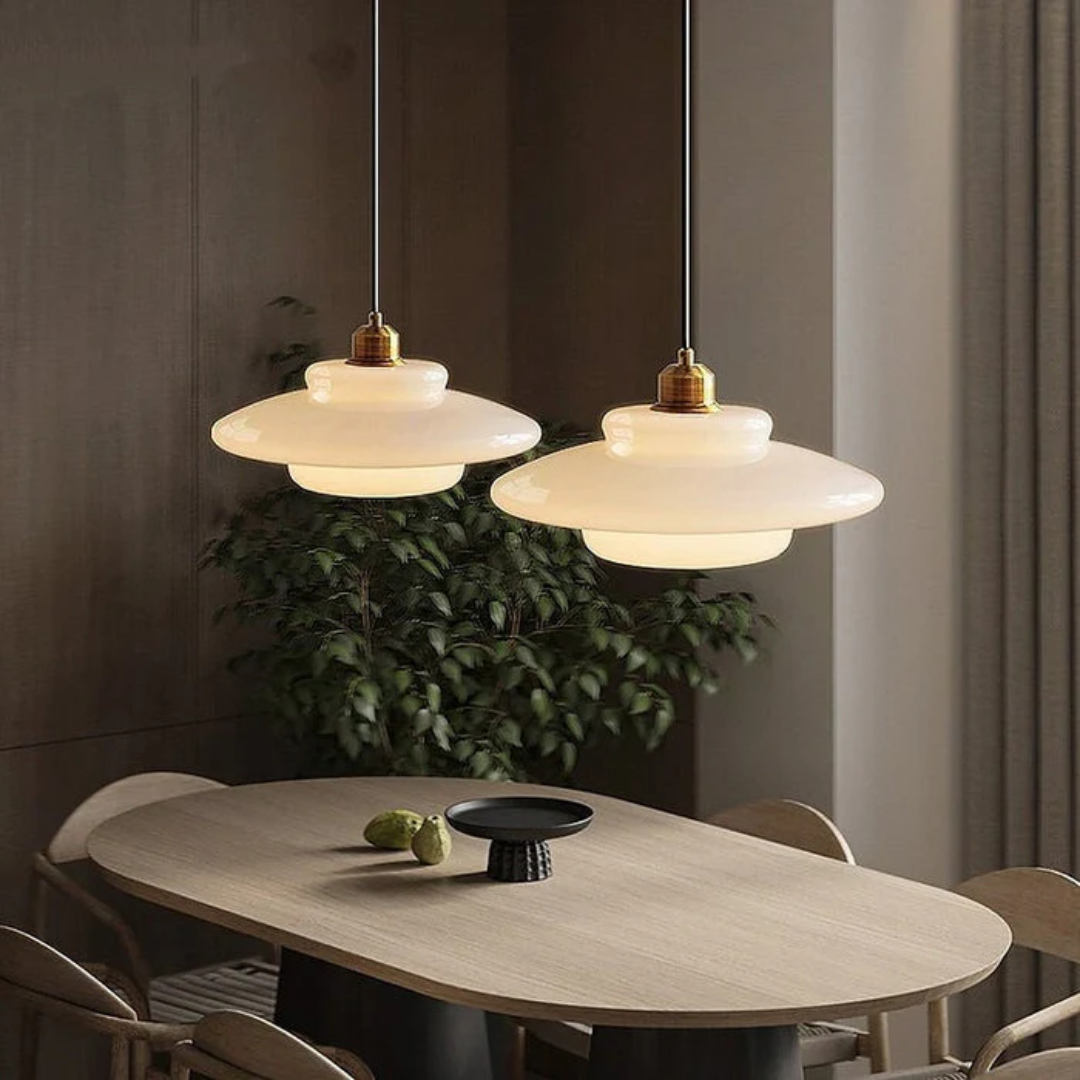 BowLift | White Glass Design Pendant Lamp