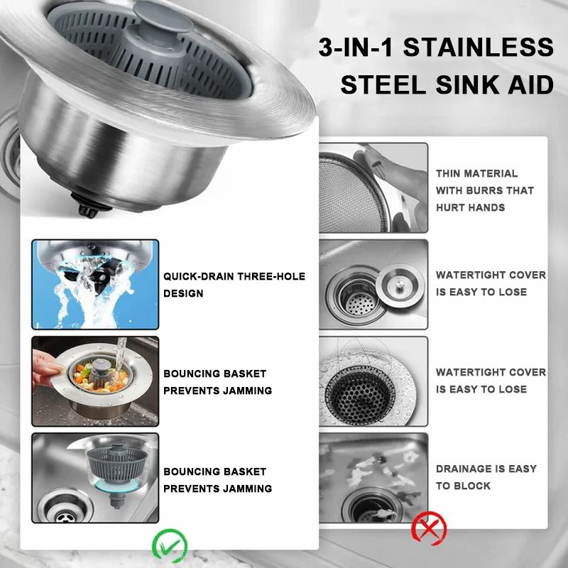 BowLift | Upgraded Sink Bounce Core Drain Strainer