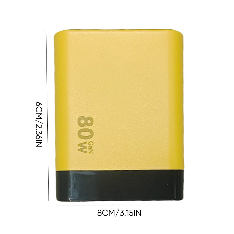 BowLift | 3 in 1 GaN Charger, Scalable 80W MAX fast charger module with Type-C cable and 2 USB ports