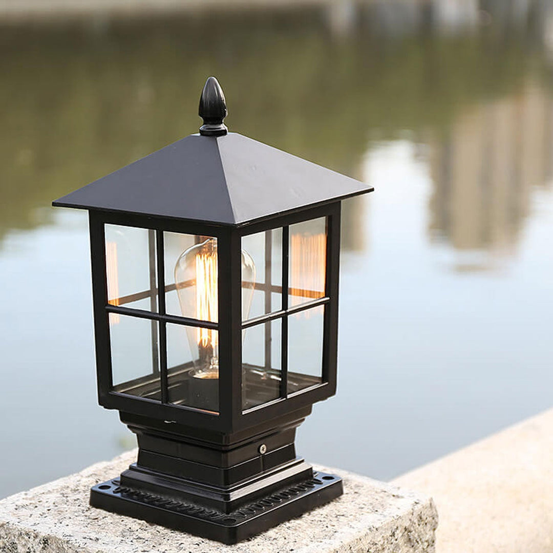 European Outdoor Column Lantern Waterproof  Rustproof 1-Light Patio Light | Bowlift