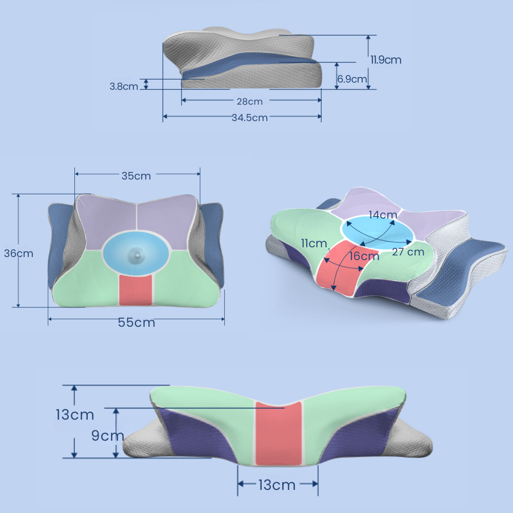 BowLift | Memory Foam Pillow for Ultimate Comfort – Sleeping Pillow with Ergonomic Butterfly Design for Deep Rest & All-Night Support