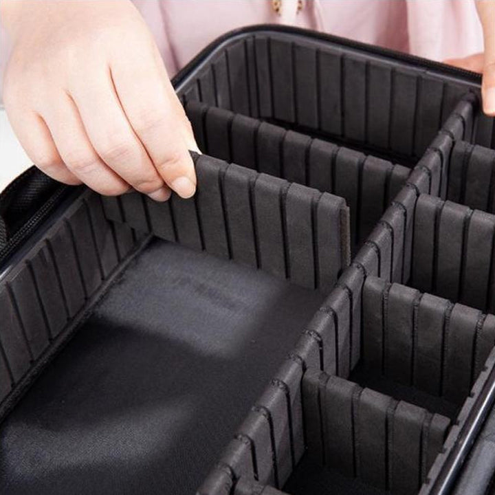 Makeup Cosmetic Storage Case with Adjustable Compartment | Bowlift