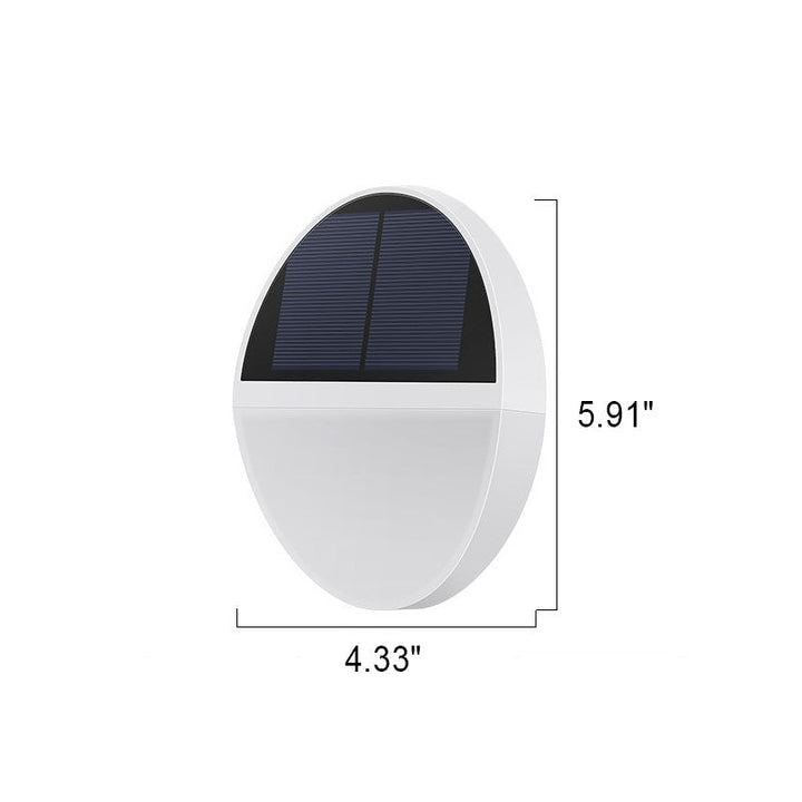 Solar Outdoor Waterproof Round Flat Body Radar Sensor LED Wall Sconce Lamp | Bowlift