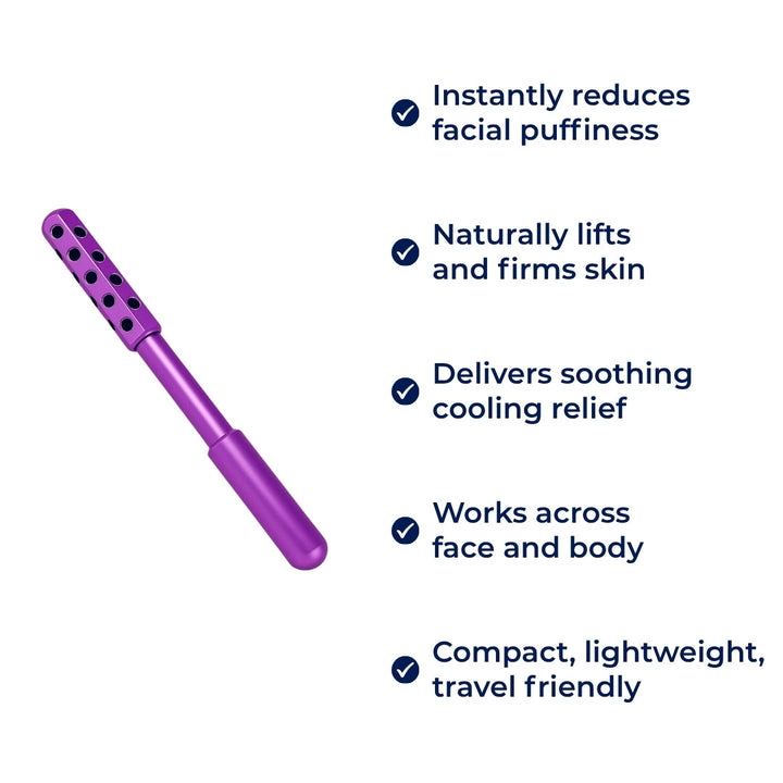 Depuff & Lift Skin – Smooth Metal Cooling Design – Boost Circulation & Glow for Cheeks Neck Face Bowlift