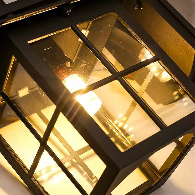 Modern Simplicity Waterproof Aluminum Square Glass Shade 1-Light Wall Sconce Lamp For Outdoor Patio | Bowlift