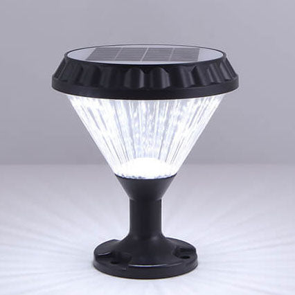 Modern Black Solar Die-Cast Aluminum Glass Outdoor Patio Waterproof Column Head Light | Bowlift