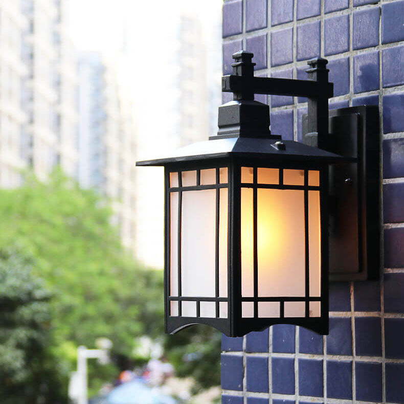 Modern Waterproof Solar Aluminum Chinese Pavilion Shape 1-Light Wall Sconce Lamp | Bowlift