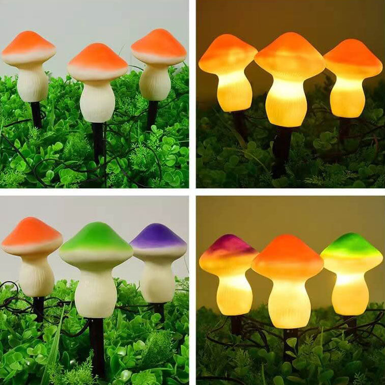 Solar Outdoor Resin Mushroom LED Garden Ground Insert Decorative Landscape Light | Bowlift