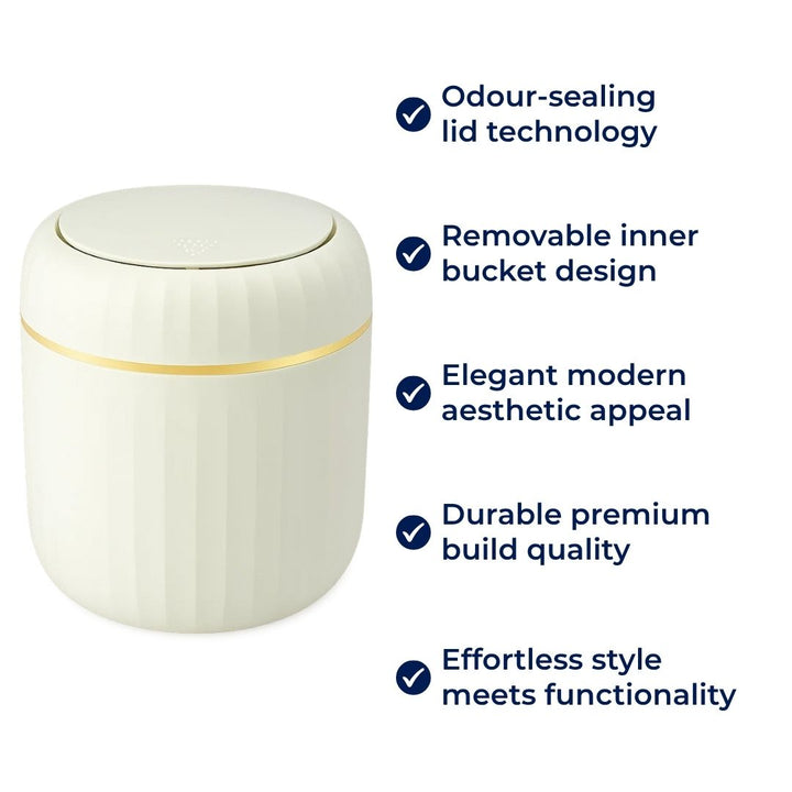 Odour-Sealing Lid – Durable Removable Inner Bucket – Compact Space-Saving Design – Keeps Desks Clean & Fresh Bowlift